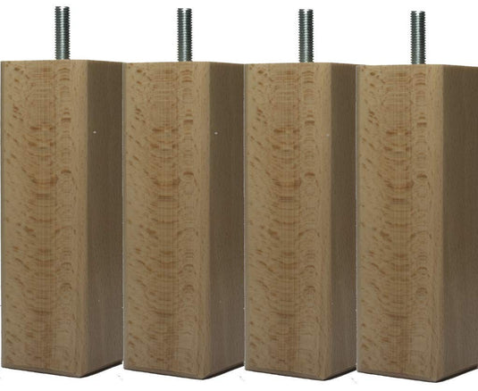 Jeu de 4 pieds de lit forme Carré coloris vernis naturel La Boutique Des Proprios