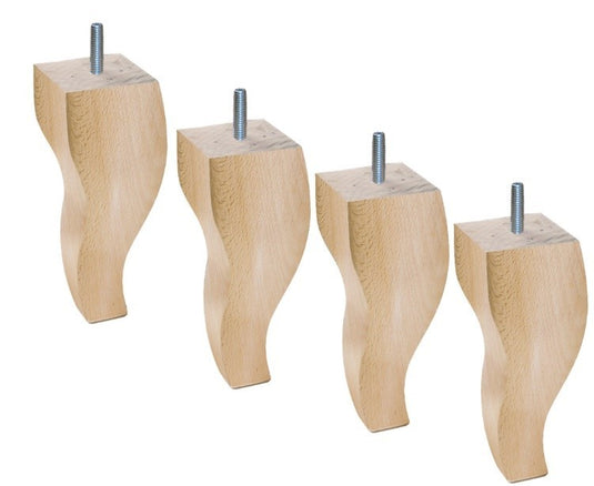 Jeu de 4 pieds Louis XV coloris vernis naturel La Boutique Des Proprios