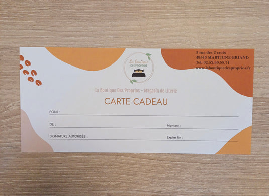 Carte cadeau La Boutique Des Proprios