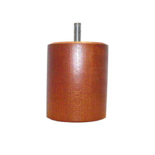 Pied de lit cylindre bois merisier 9 cm