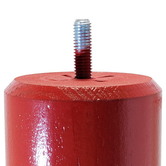 Pied de lit en bois coloris rouge de La Boutique des Proprios : diamètre 70 mm, hauteur 30 cm