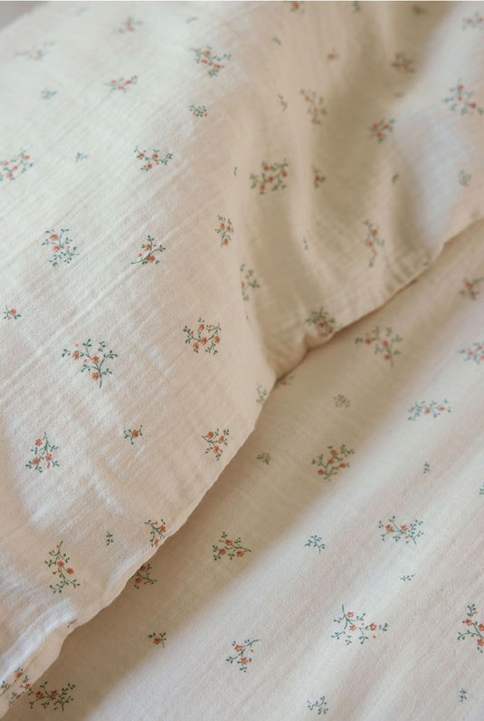 Housse de couette gaze semis fleuri - Essix