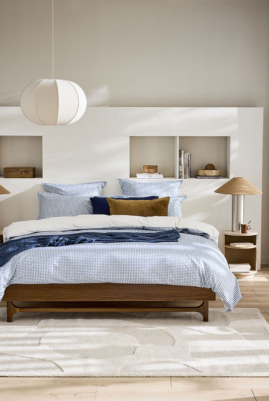 Taie d'oreiller percale "Mini Vichy Celeste" - Essix