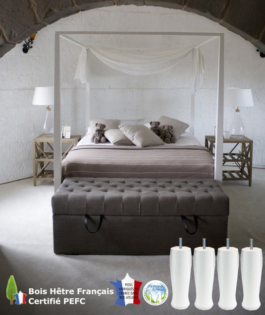 Pied de lit design vernis naturel - Ajoutez une touche contemporaine à votre chambre | La Boutique des Proprios